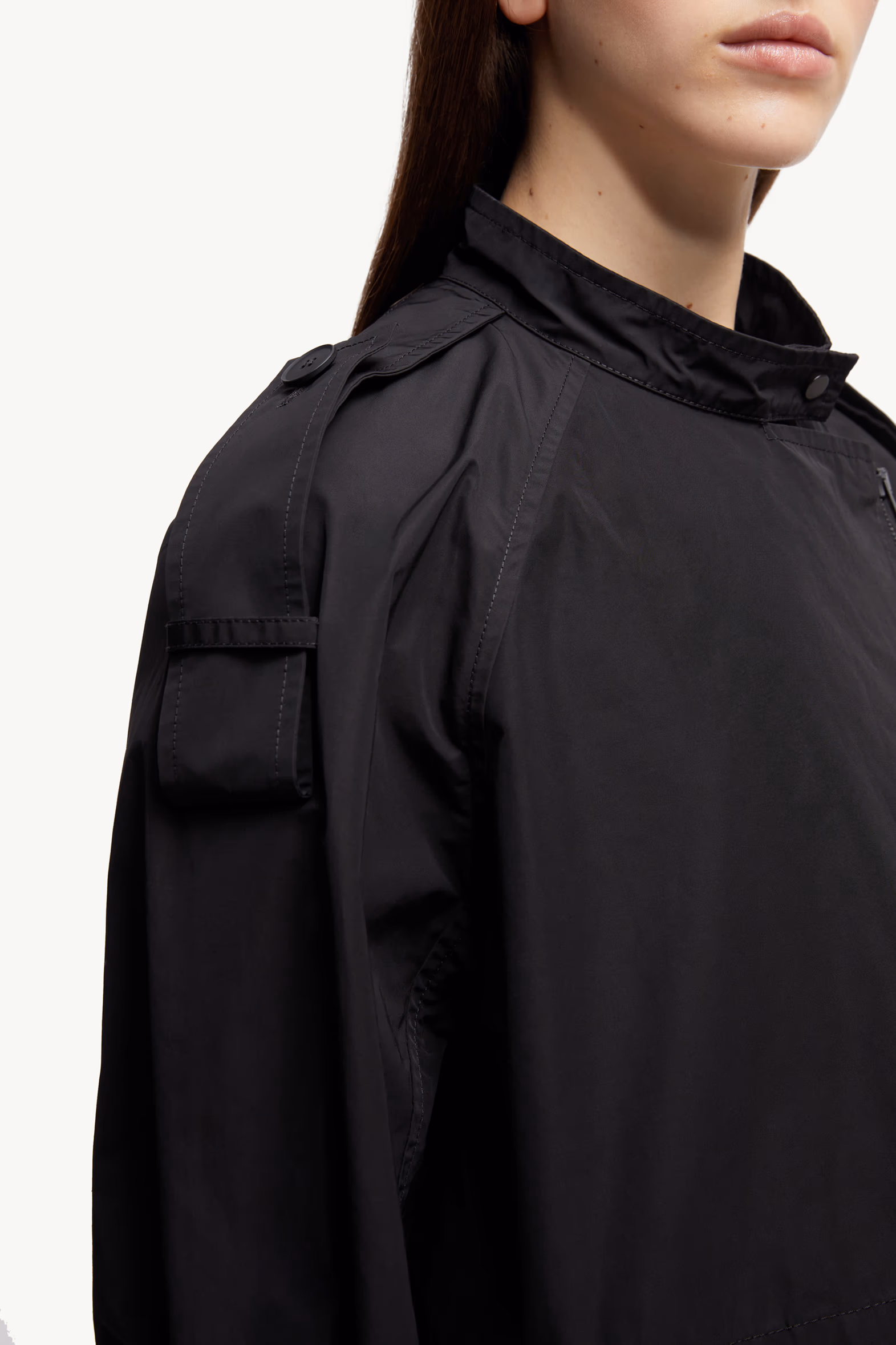 Asymmetrical Zipper Jacket Women Black Moncler 9